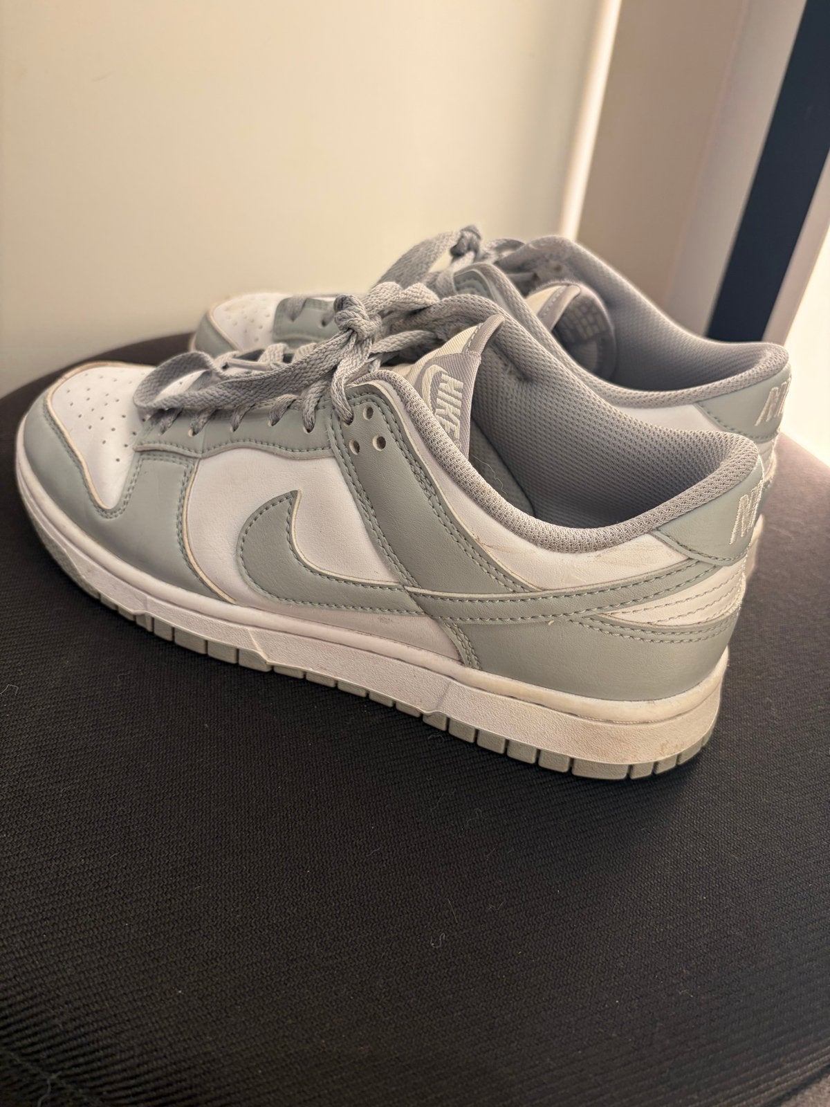 Nike Dunk Low - Grijs/Wit - Maat 40, Verzenden, Gedragen, Grijs, Sneakers of Gympen