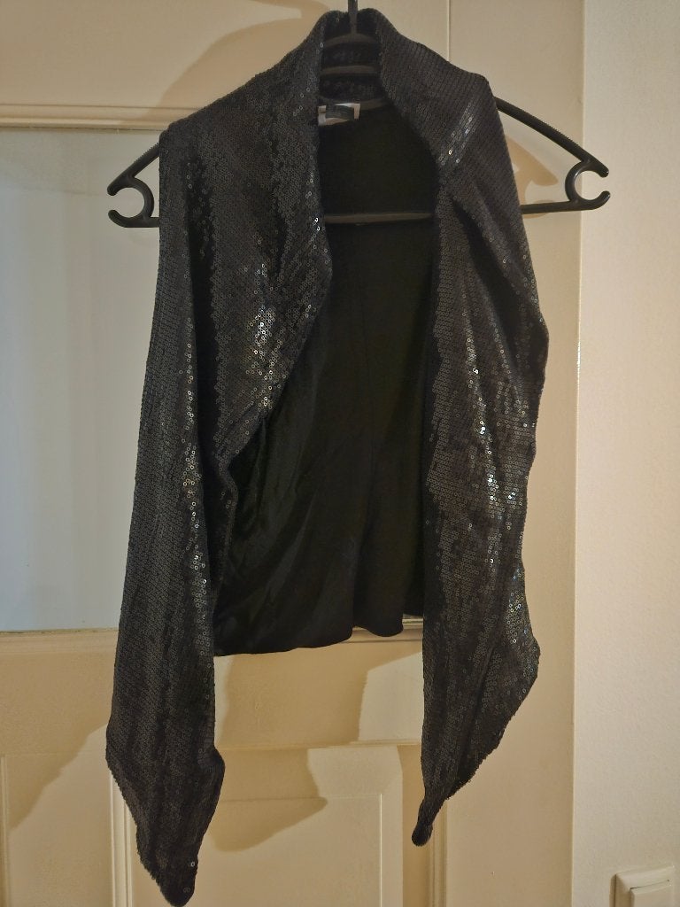 H&M Glitter Gilet/Bolero - Maat S - Feestelijk & Trendy, H&M, Verzenden, Zwart, Zo goed als nieuw