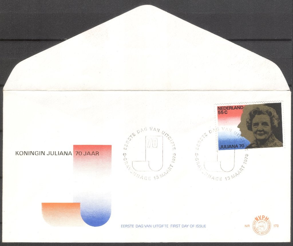 E173 - Koningin Juliana 70 jaar 1979, Postzegels en Munten, Postzegels | Eerstedagenveloppen, Verzenden, Onbeschreven, Nederland