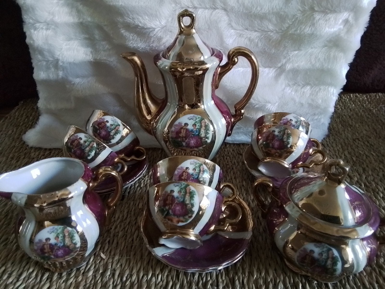 Mooi thee/mokka servies.17 delig., Ophalen