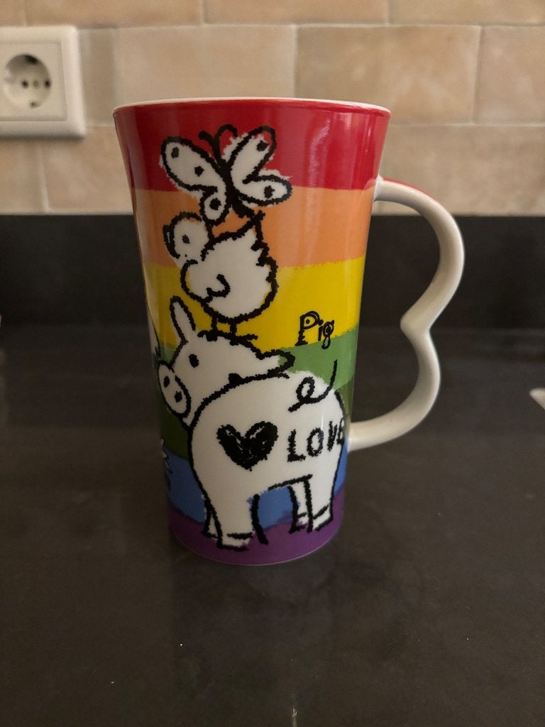 Regenboog dieren mok, Ophalen, Zo goed als nieuw, Overige stijlen, Kop(pen) en/of Schotel(s)