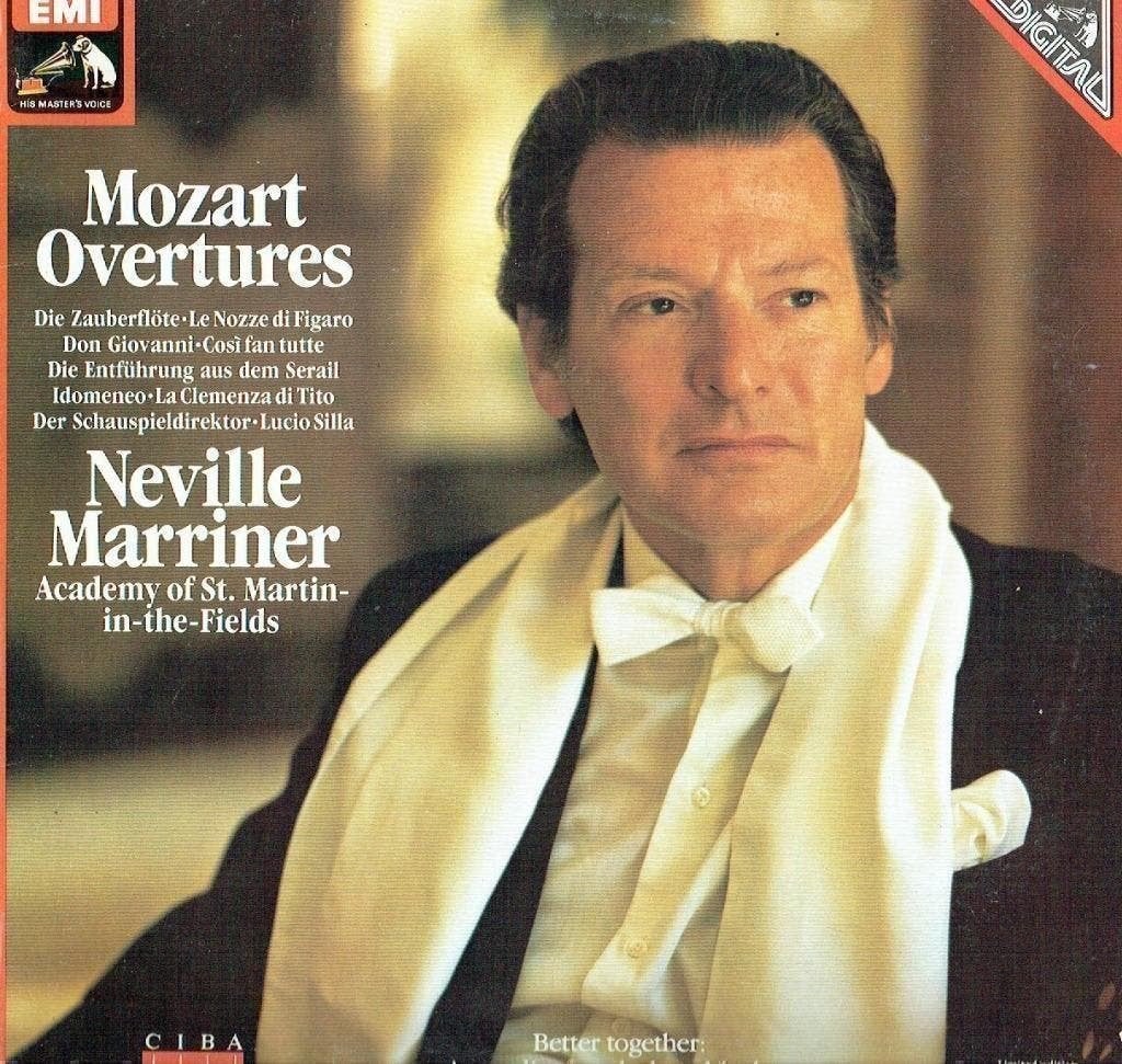 Wolfgang Amadeus Mozart -Neville Marriner- Overtures , Kamermuziek, Ophalen of Verzenden, Zo goed als nieuw, 12 inch