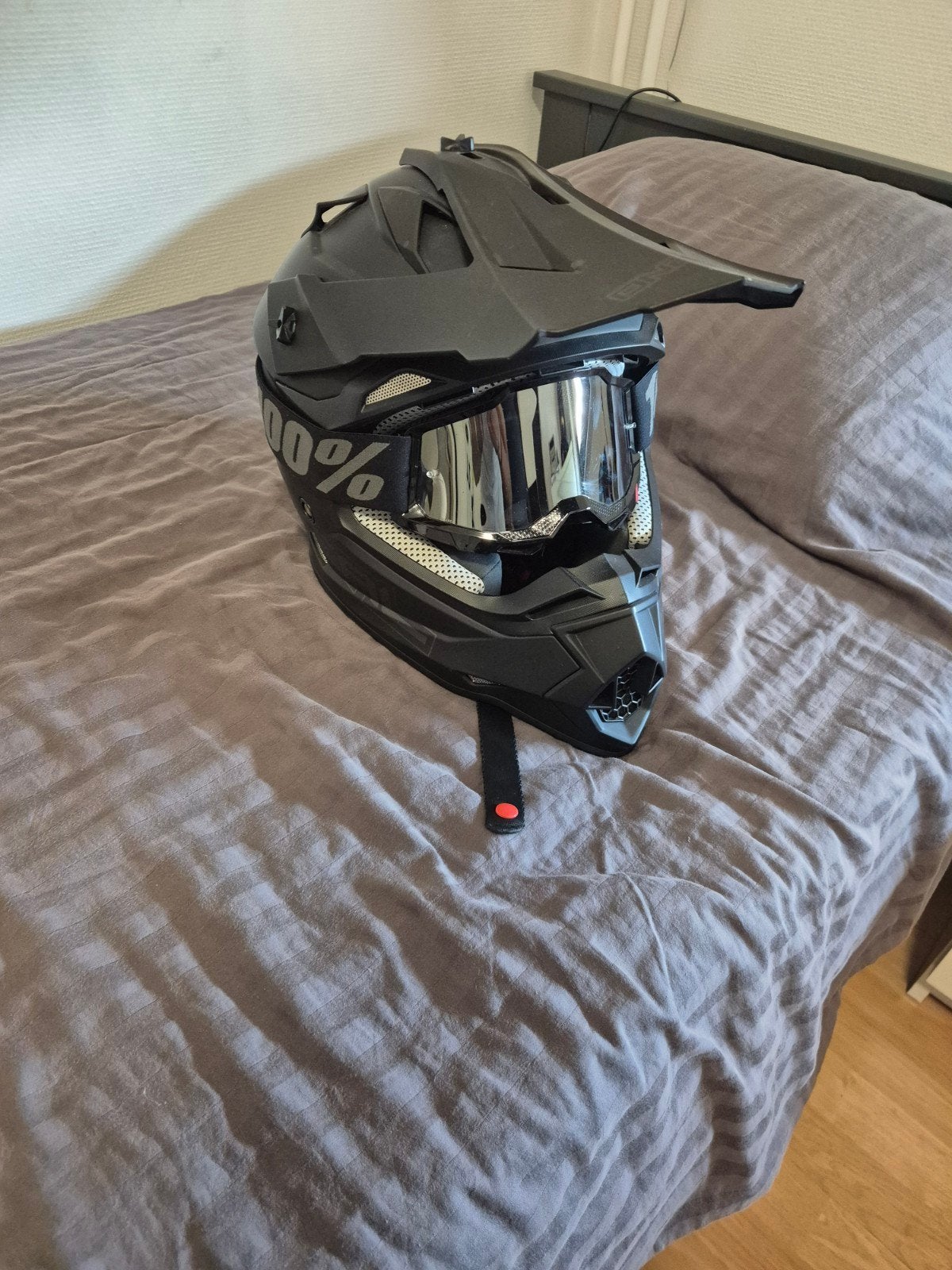 O'Neal Crosshelm met 100% bril, maat M, zo goed als nieuw, Overige merken, M, Offroadhelm, Ophalen of Verzenden