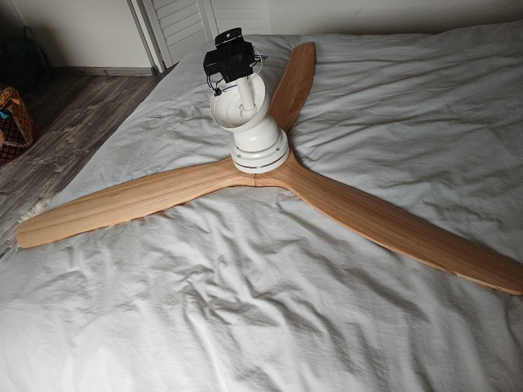 plafondventilator hout, Ophalen, Ventilator met afstandsbediening, Zo goed als nieuw, Plafondventilator
