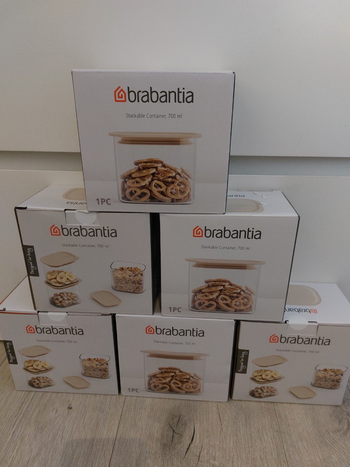 Brabantia Stapelbare Voorraadpot 700 ml - Nieuw, Glas, Nieuw, Ophalen of Verzenden, Voorraadpot
