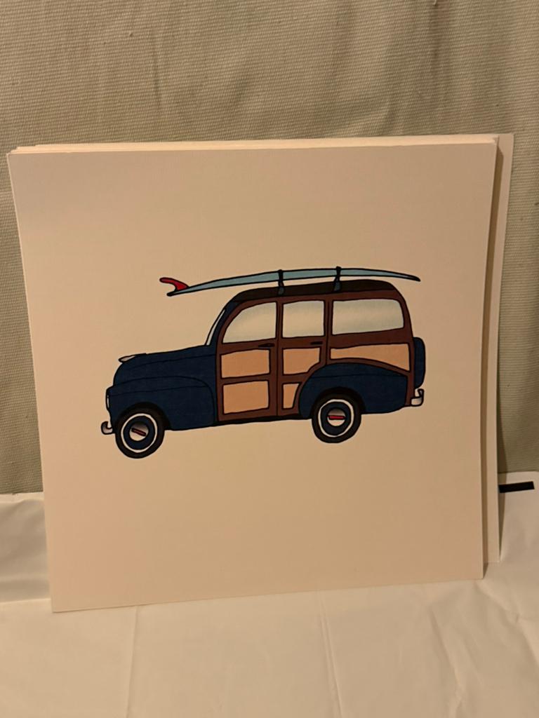 Surf / Oldtimer ART prints Kevin Butler, Ophalen, Zo goed als nieuw, Auto's