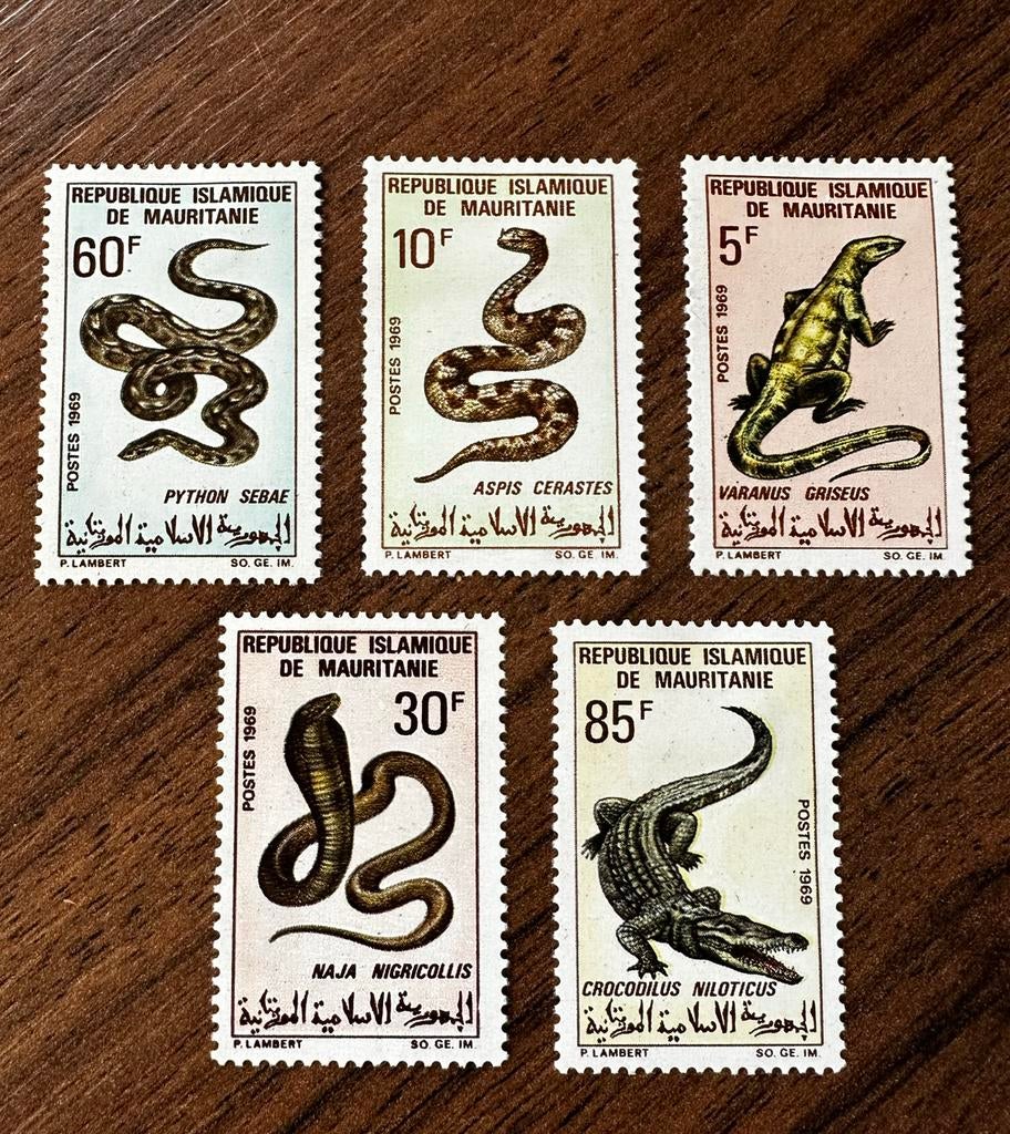 Mauritanië 1969 reptielen ongebruikt, Ophalen of Verzenden, Overige landen