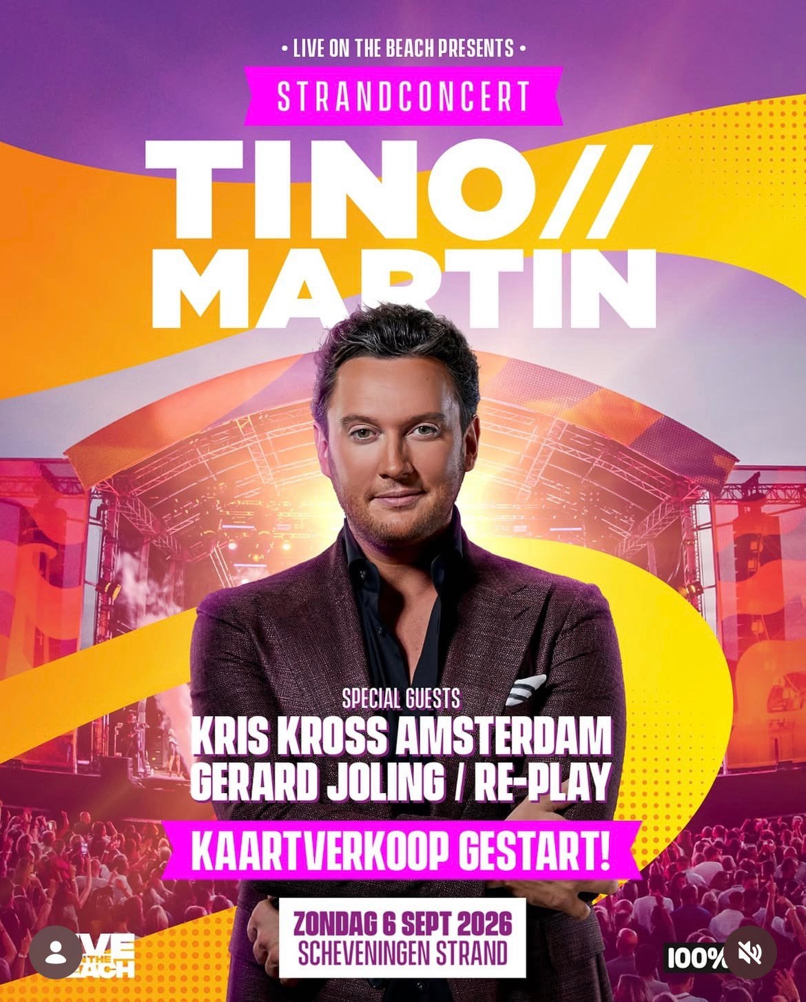 5 kaartjes Tino Martin concert 5 september, Twee personen, September, Levenslied