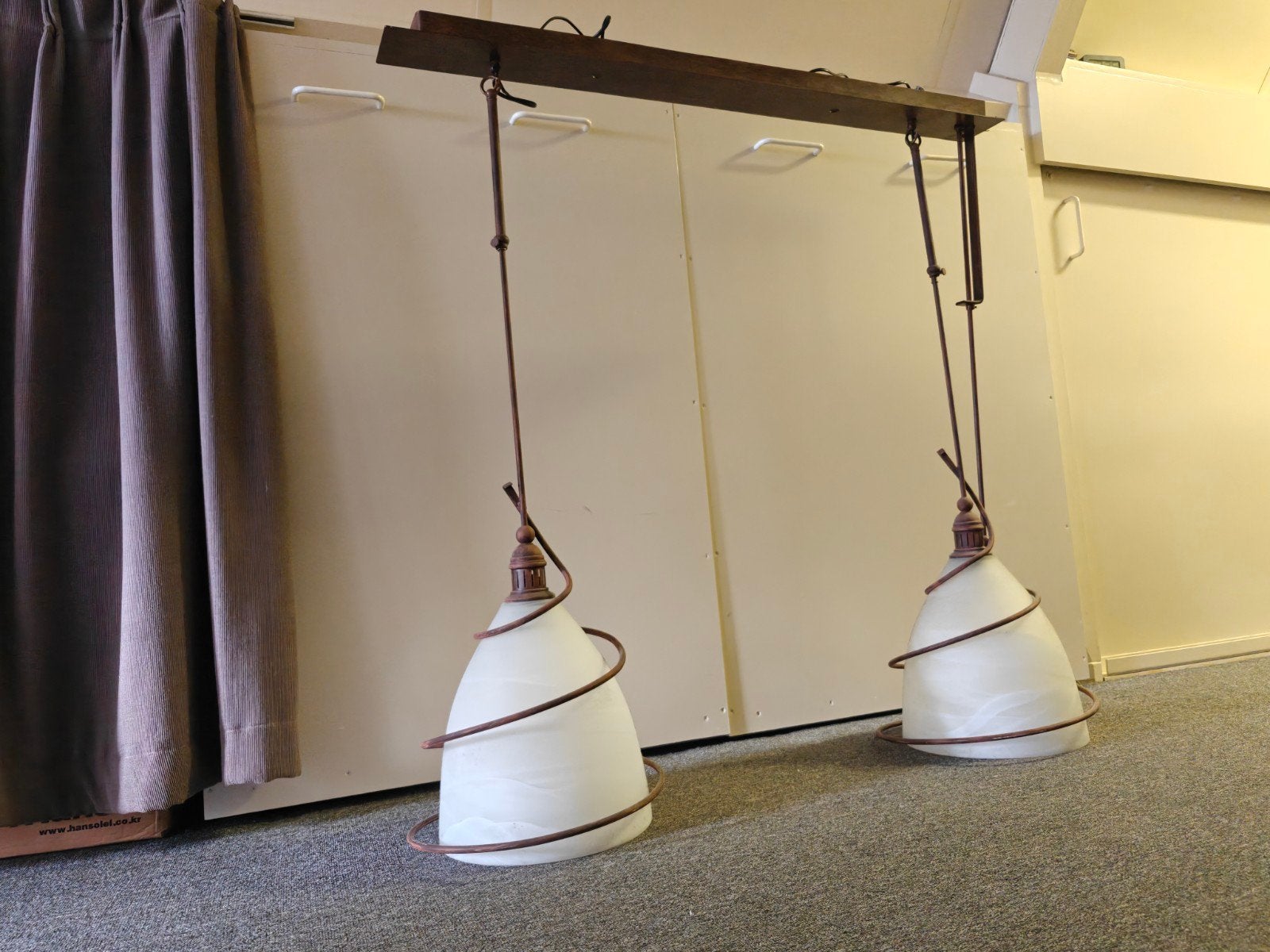Hanglamp, Ophalen, Zo goed als nieuw, Glas, E27 (groot)