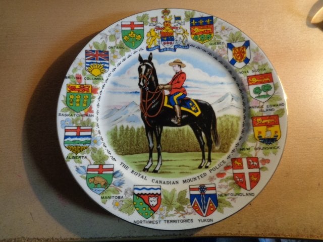 Bord Royal Canadian Mounted Police  26 cm rond, Ophalen, Landmacht, Engeland