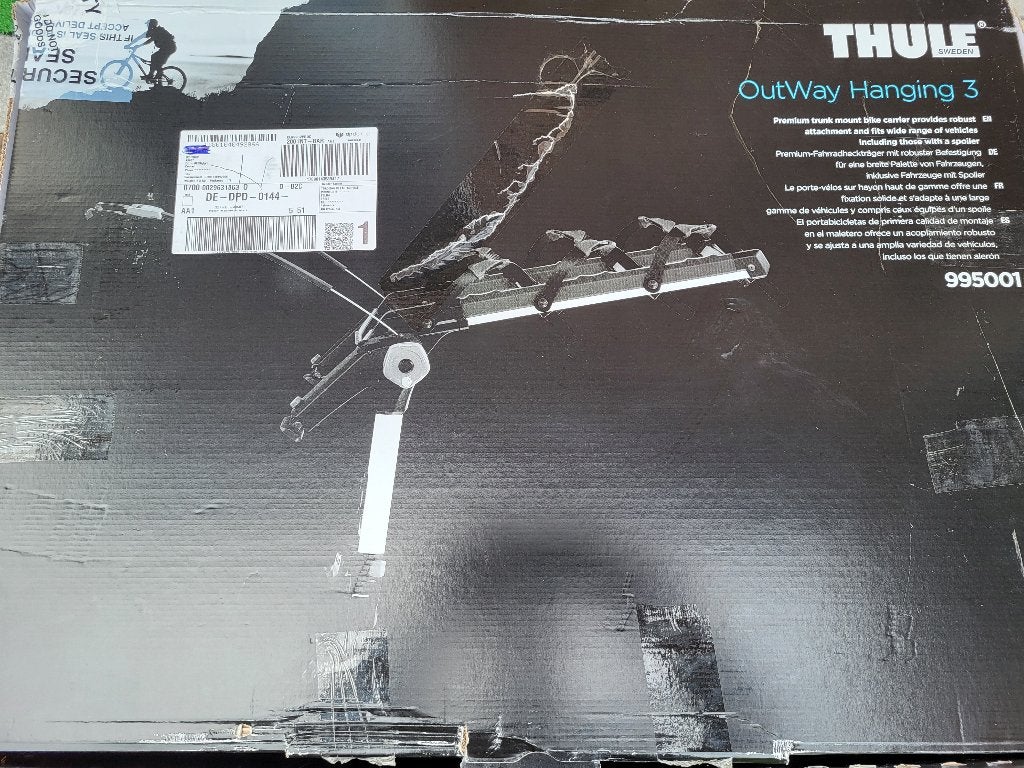 Thule outway hanging 3, Ophalen, 3 fietsen of meer, Zo goed als nieuw, Achterklepdrager