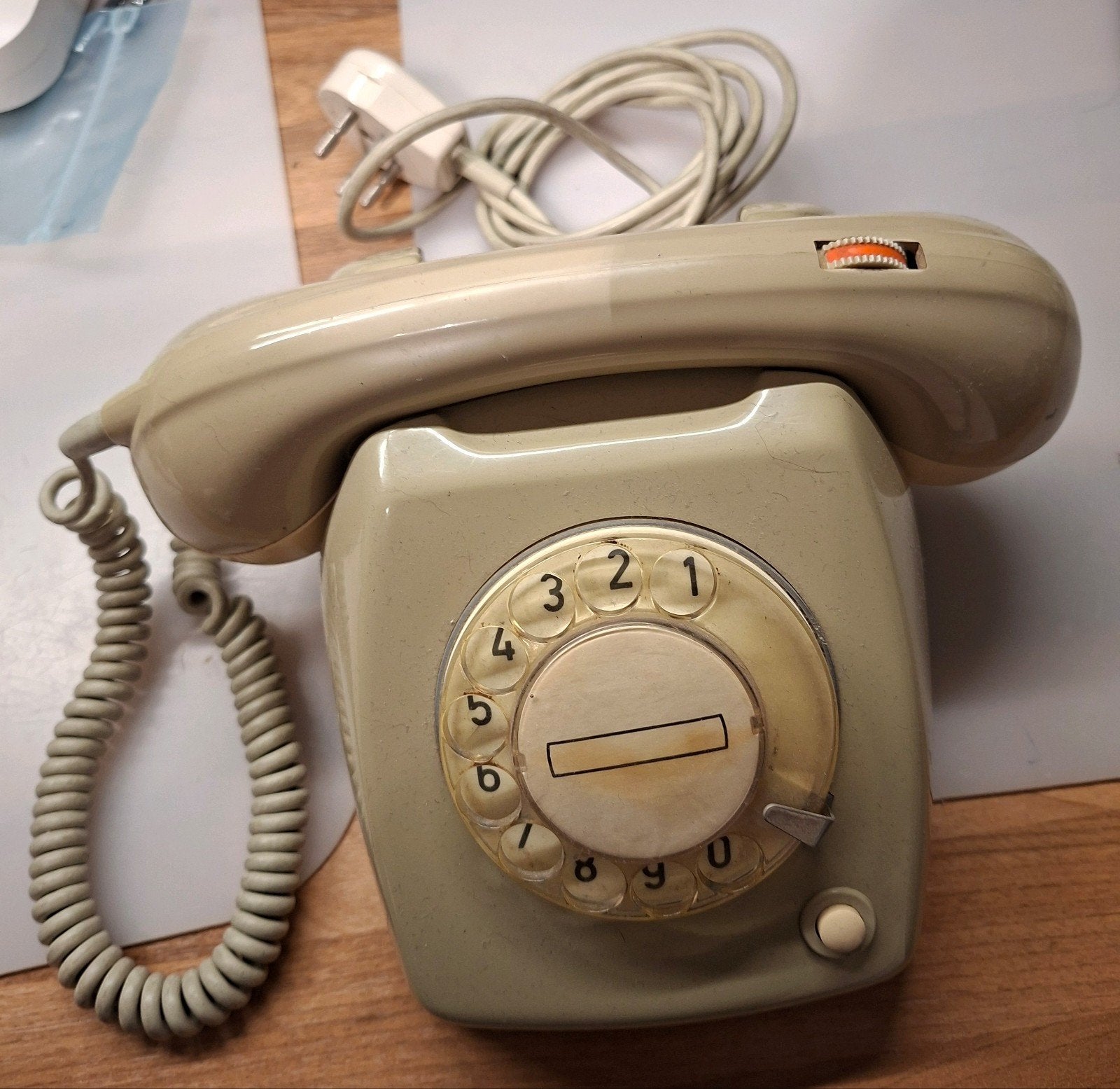 Vintage PTT type T65 Ericsson telefoon met draaischijf, Ophalen of Verzenden, Gebruikt, Met draaischijf