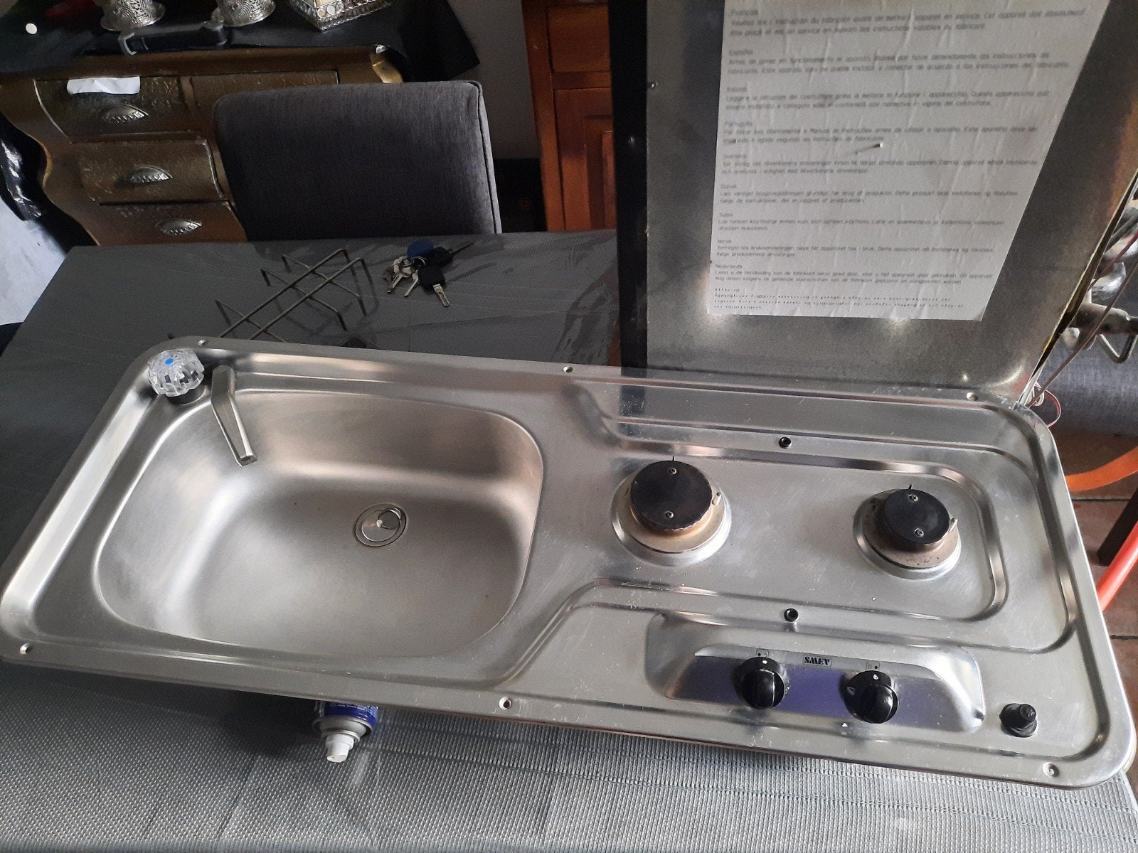 Dometic Smev kookplaat gasfornuis met wasbak, Ophalen of Verzenden