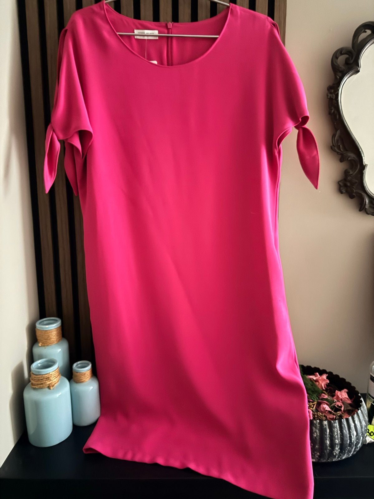 Roze jurk met strikdetails gerry weber- Maat 38, Maat 38/40 (M), Nieuw, Ophalen of Verzenden, Knielengte