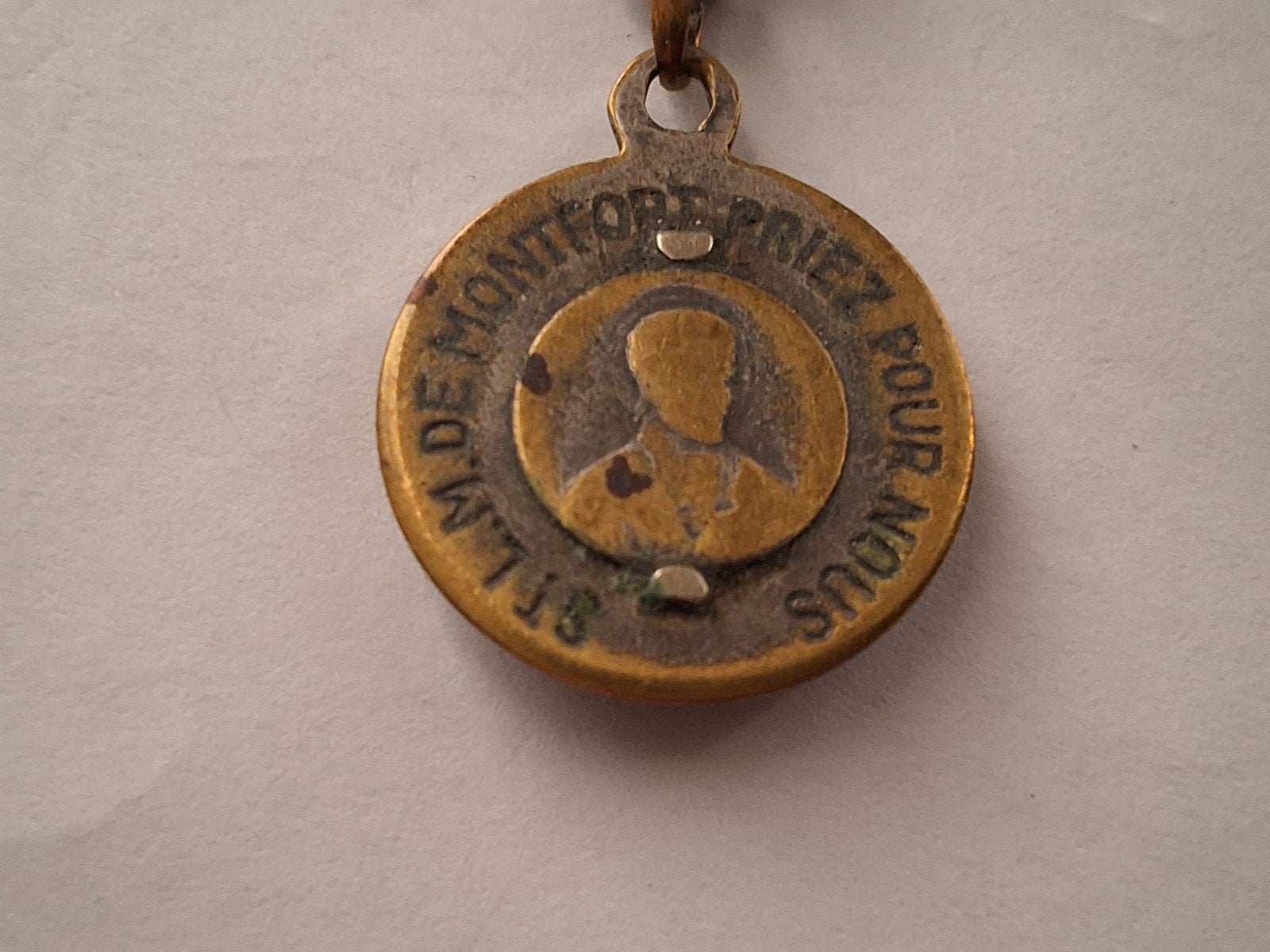 Antiek Frans  Relikwie Medaillon St. Louis-Marie, Ophalen of Verzenden