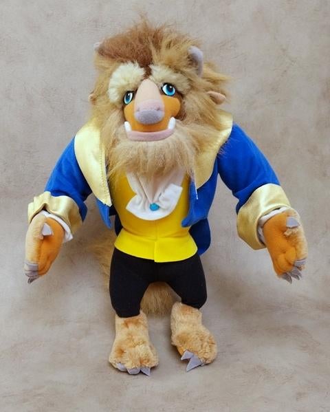 Vintage “Beast” knuffel – Beauty and the Beast (1992), Verzamelen, Disney, Ophalen of Verzenden, Assepoester of Belle, Zo goed als nieuw