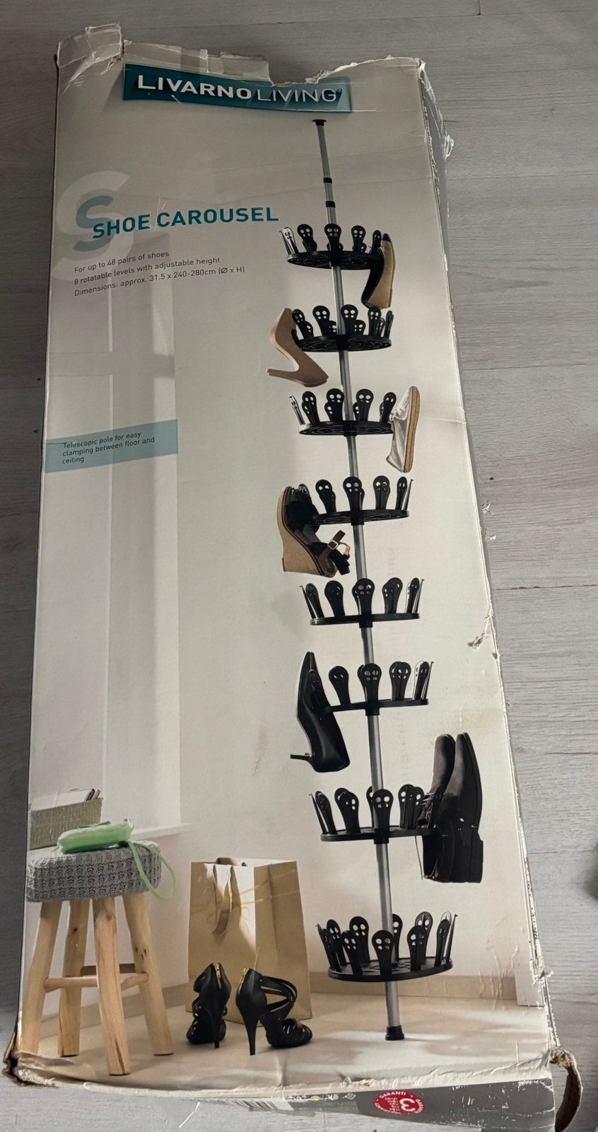 Caroussel voor 48 paar schoenen, Ophalen, Nieuw
