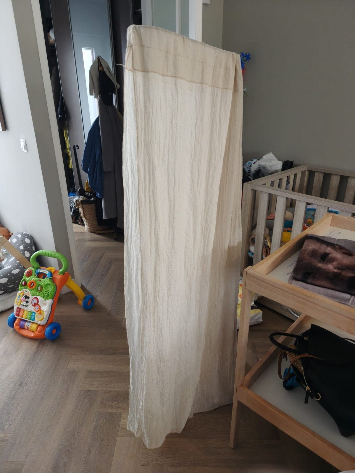 Mooie goud piek  stok met crème klambod voor babykamer, Gebruikt, Overige merken, Ophangbaar, Klamboe