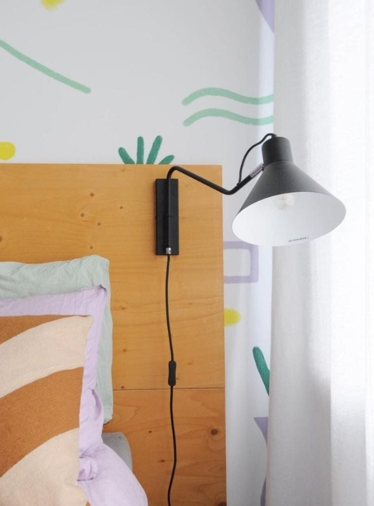 Zwarte moderne lamp wandlamp, Ophalen, Zwart, E27 (groot), Zo goed als nieuw