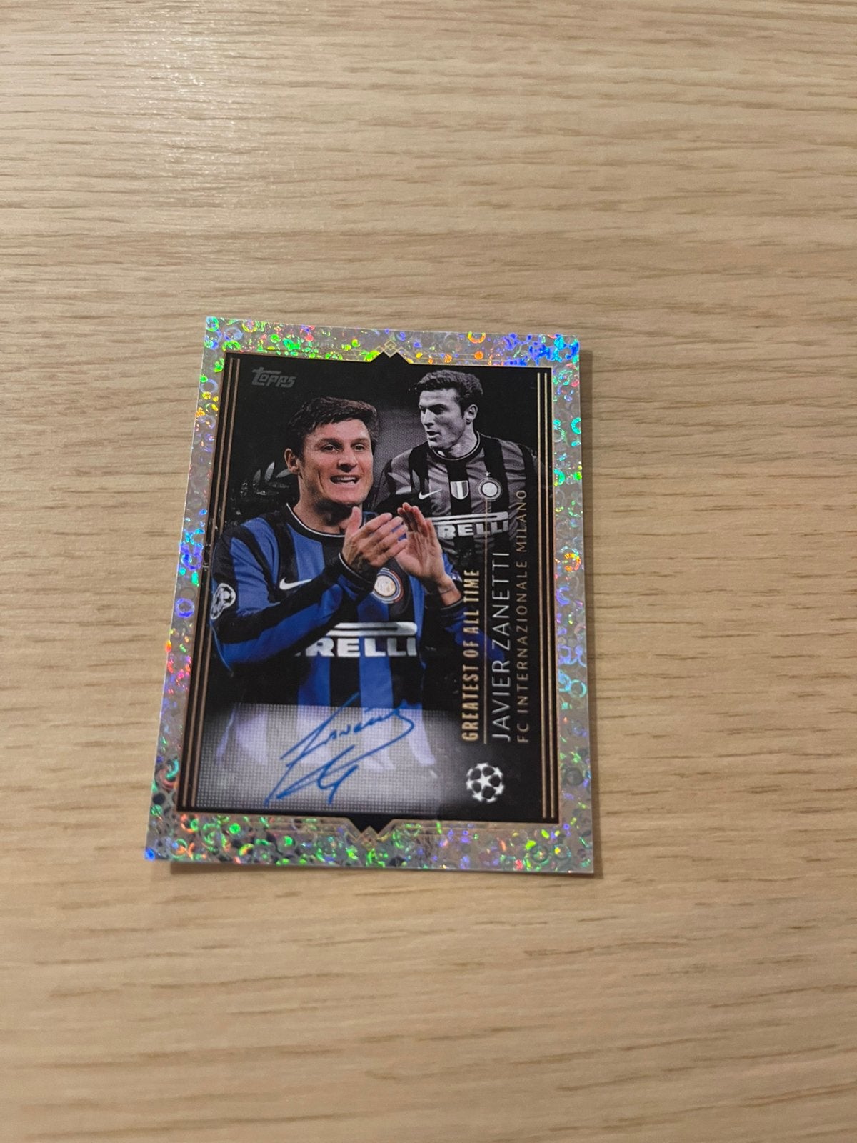 Javier Zanetti Autograph Refractor Inter Milan Topps, Ophalen of Verzenden, Zo goed als nieuw, Plaatje