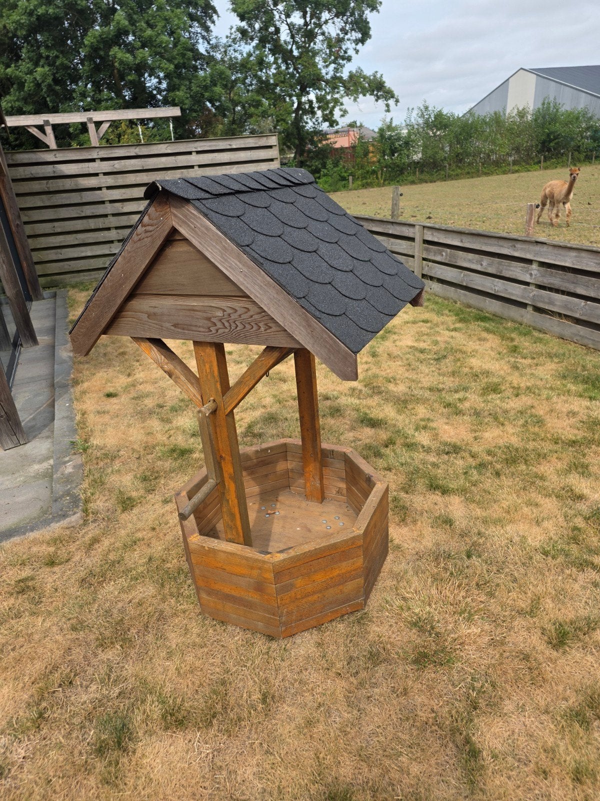 Decoratieve houten waterput voor tuin, Tuin en Terras, Ophalen, Gebruikt, Hout, Overige typen