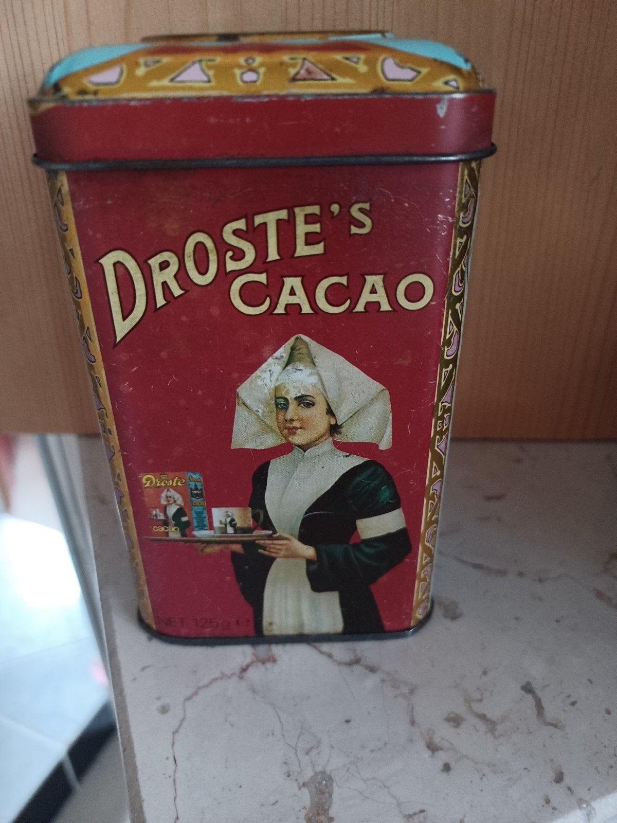 Antiek Droste Cacao Blik  Vintage Verzamelobject, Ophalen of Verzenden, Gebruikt, Overige, Droste