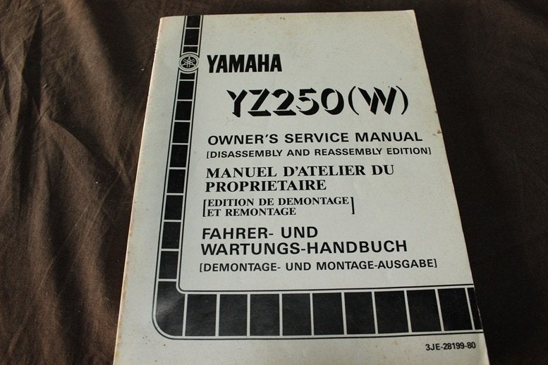 Yamaha YZ250 W 1988/1989 motorcycle owner's / service manual, Ophalen of Verzenden, Yamaha