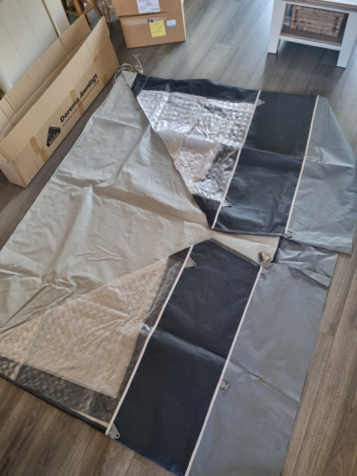 Dorema uitbouw met stokken, Ophalen, Gebruikt