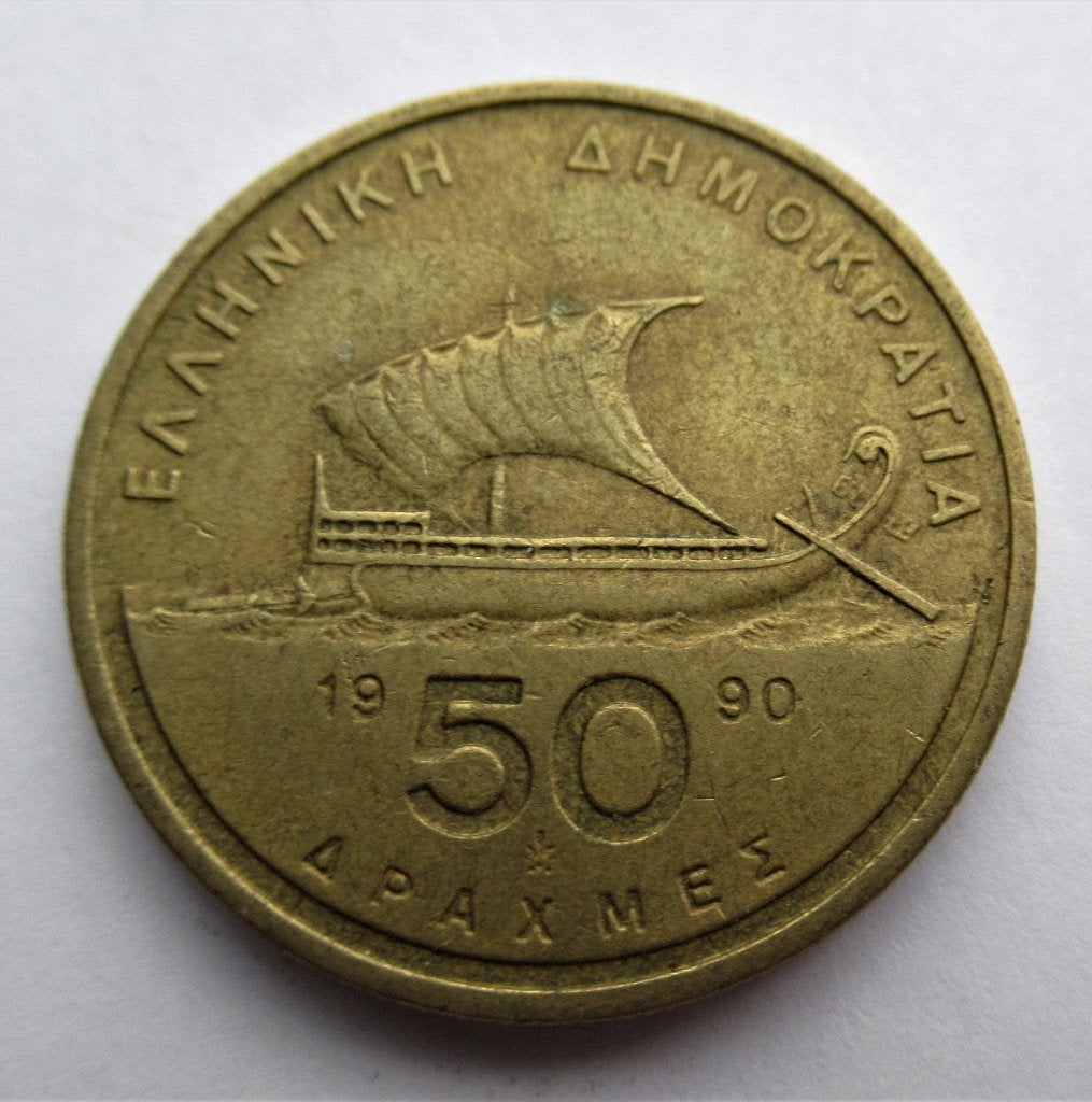 Griekenland 50 drachmes 1990, Verzenden, Overige landen