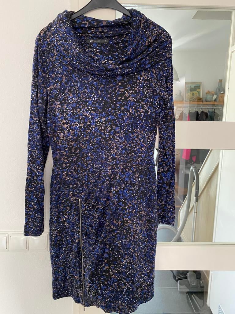 Mooie jurk expresso mt L incl legging, Blauw, Maat 42/44 (L), Ophalen of Verzenden, Zo goed als nieuw