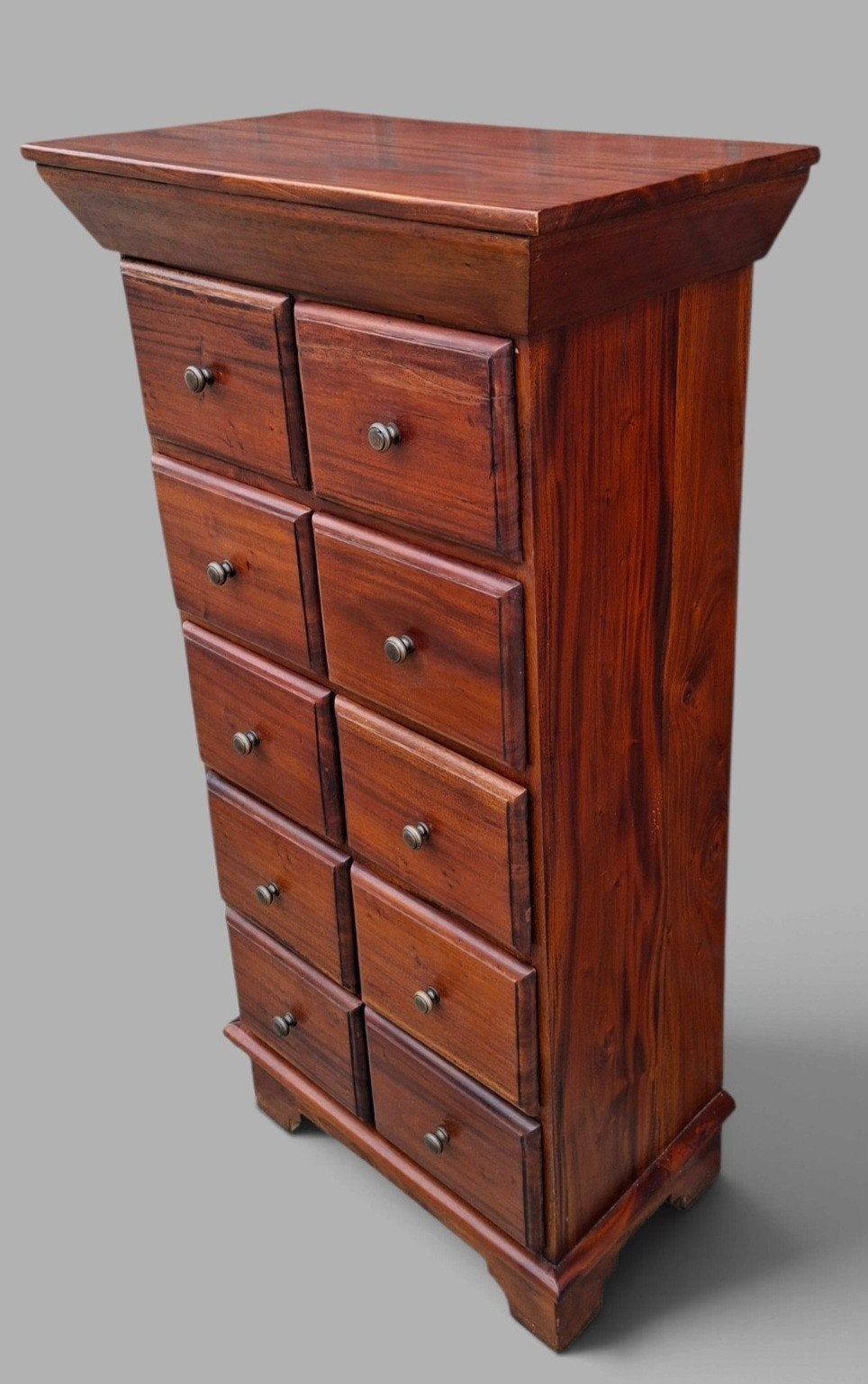 Klassieke Mahoniehouten ladenkast, apothekerskast, archiefka, 5 laden of meer, Ophalen of Verzenden, Zo goed als nieuw, Minder dan 100 cm