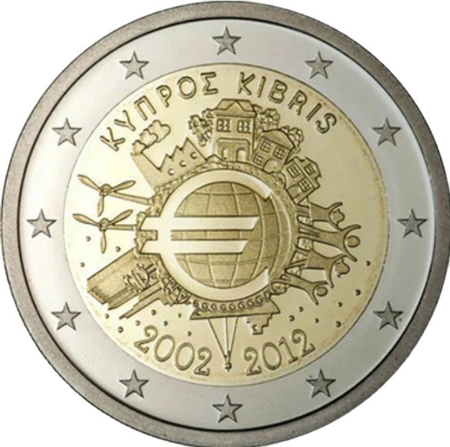 Euromunten, Ophalen of Verzenden, Cyprus, 2 euro, Losse munt