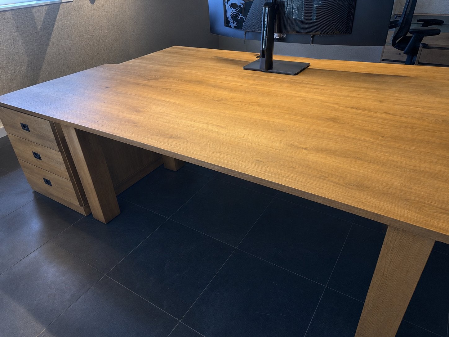 2 Tafels/bureaus met ladeblokken - 180x90cm, Ophalen, Overige typen, Gebruikt, Hout