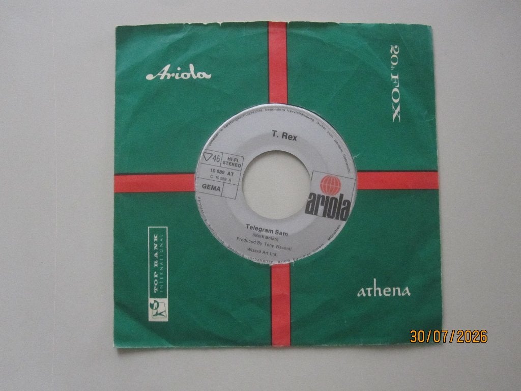 T.REX - telegram sam - vinyl 7", Gebruikt, 7 inch, Ophalen of Verzenden, Rock en Metal
