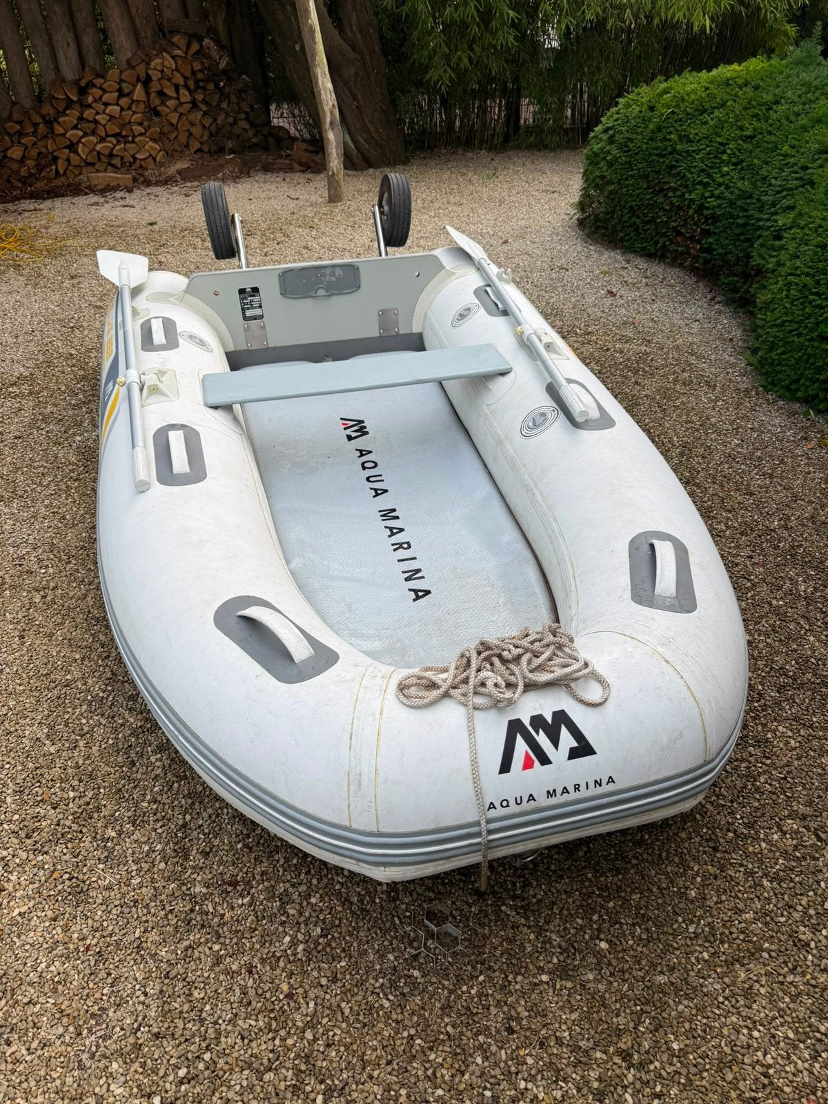 Aqm rubberboot 300 cm & mercury 3.5 pk 4 takt kortstaart, Ophalen, PVC, Zo goed als nieuw, Peddels