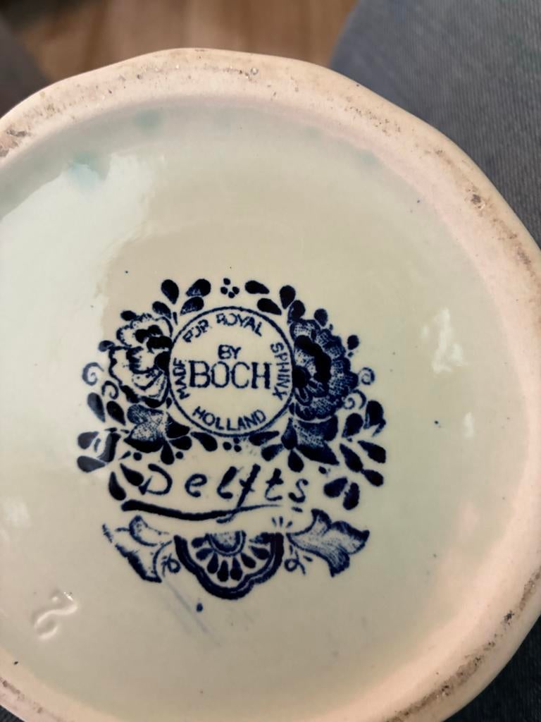 Delfts Blauw Vaas en Pot - Boch Royal Sphinx Holland, Antiek en Kunst, Antiek | Keramiek en Aardewerk, Ophalen of Verzenden