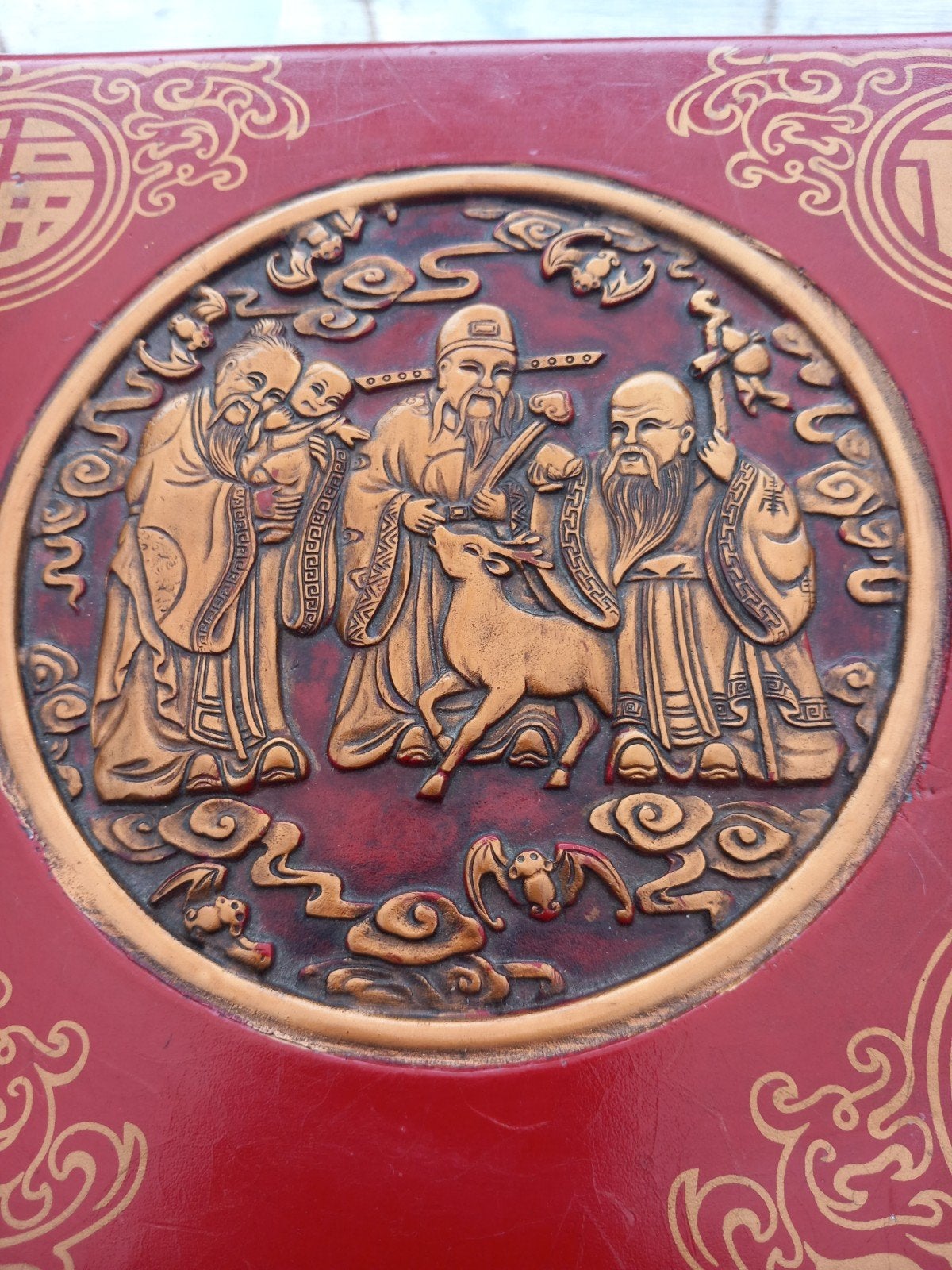 Uniek Chinees schaakspel in houten kist, Een of twee spelers, Ophalen of Verzenden, Gebruikt