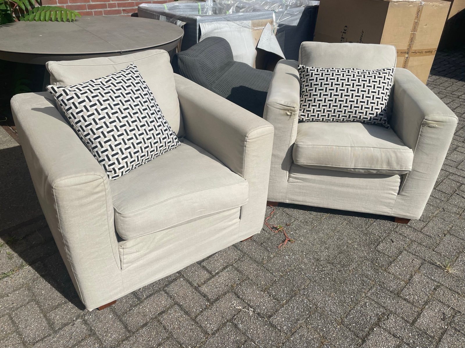 Twee fauteuils met afritsbare hoes van Linteloo, Ophalen, Gebruikt, Stof, 75 tot 100 cm