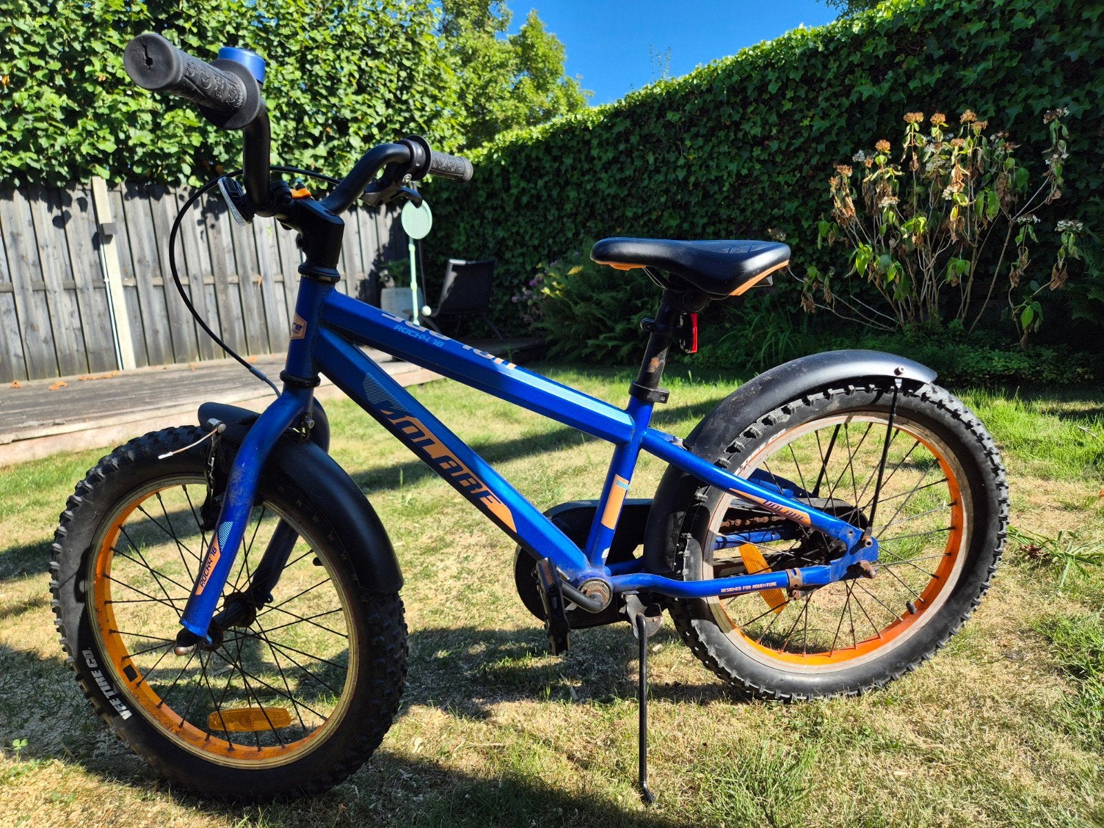 Volare Rocky 18 inch kinderfiets - Blauw/Oranje, Fietsen en Brommers, Fietsen | Kinderfietsjes, Ophalen, Velgrem, Volare, 16 tot 20 inch
