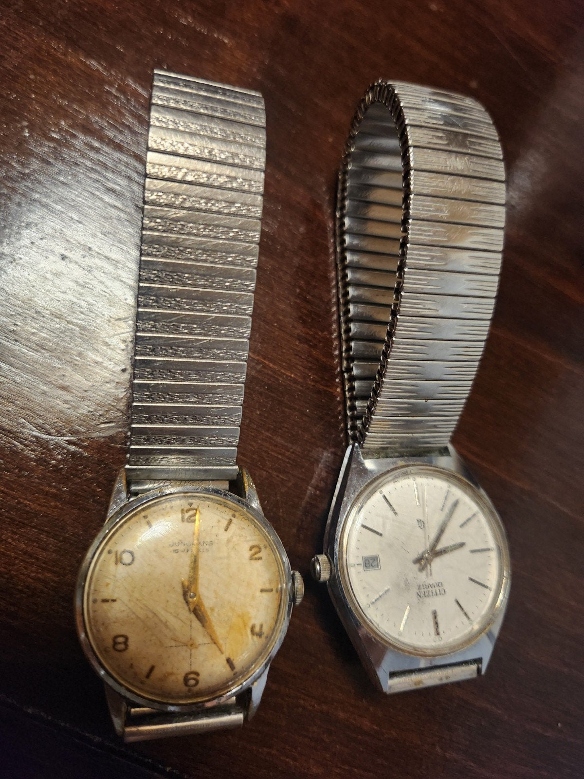 Vintage Citizen Quartz en Junghans 16 Jewels horloges, Staal, Met bandje, Polshorloge, Citizen