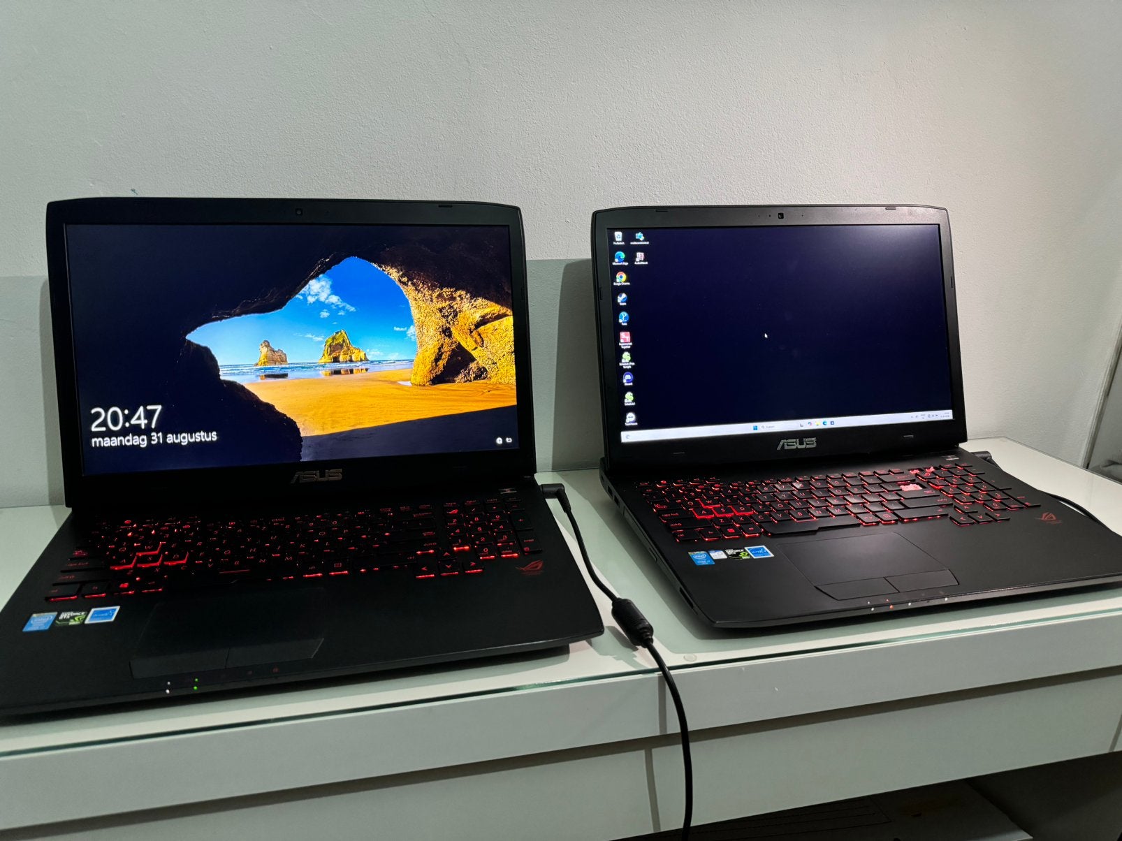 2x ASUS ROG G751J gaming laptop, Gebruikt, 2 tot 3 Ghz, Qwerty, Ophalen of Verzenden