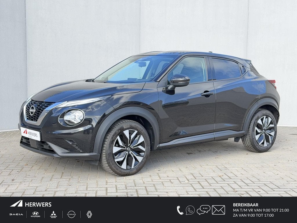 Nissan Juke 1.0 DIG-T Acenta / Fabrieksgarantie tot 03-2029, Auto's, Nissan, Voorwielaandrijving, Stof, Euro 6, Zwart