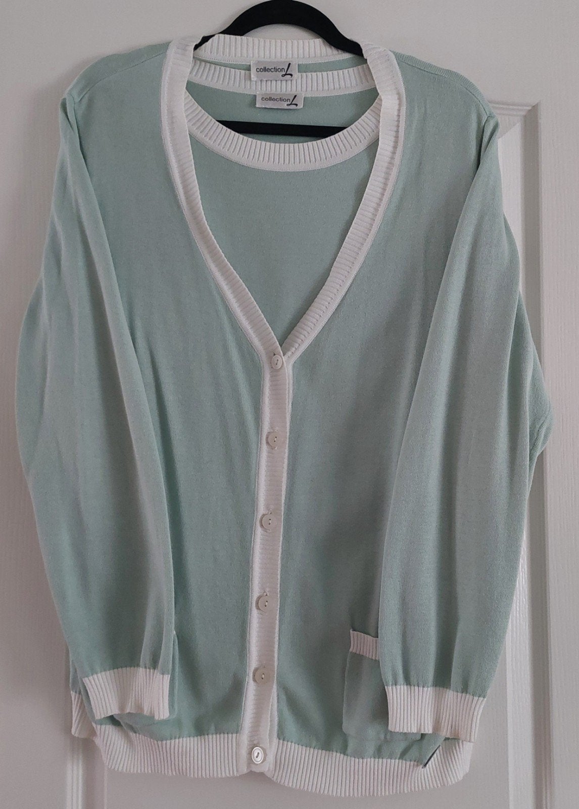 Mint groen Twinset, Ophalen of Verzenden, Zo goed als nieuw, Maat 42/44 (L), Groen