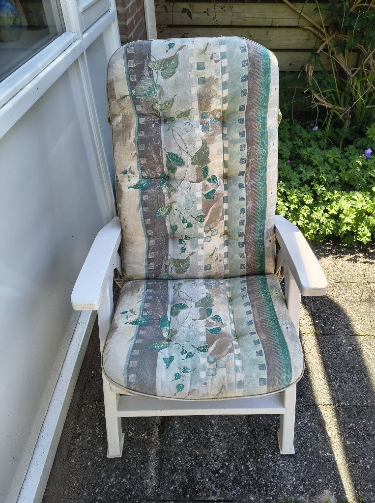 Jardin verstelbare inklapbare tuinstoel met kussen, Tuin en Terras, Tuinstoelen, Ophalen, Gebruikt, Kunststof, Verstelbaar