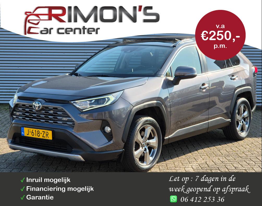 Toyota RAV4 2.5 Hybrid Executive Leder Navi Pano Camera, Auto's, Toyota, Gebruikt, 4 cilinders, 2487 cc, Zwart