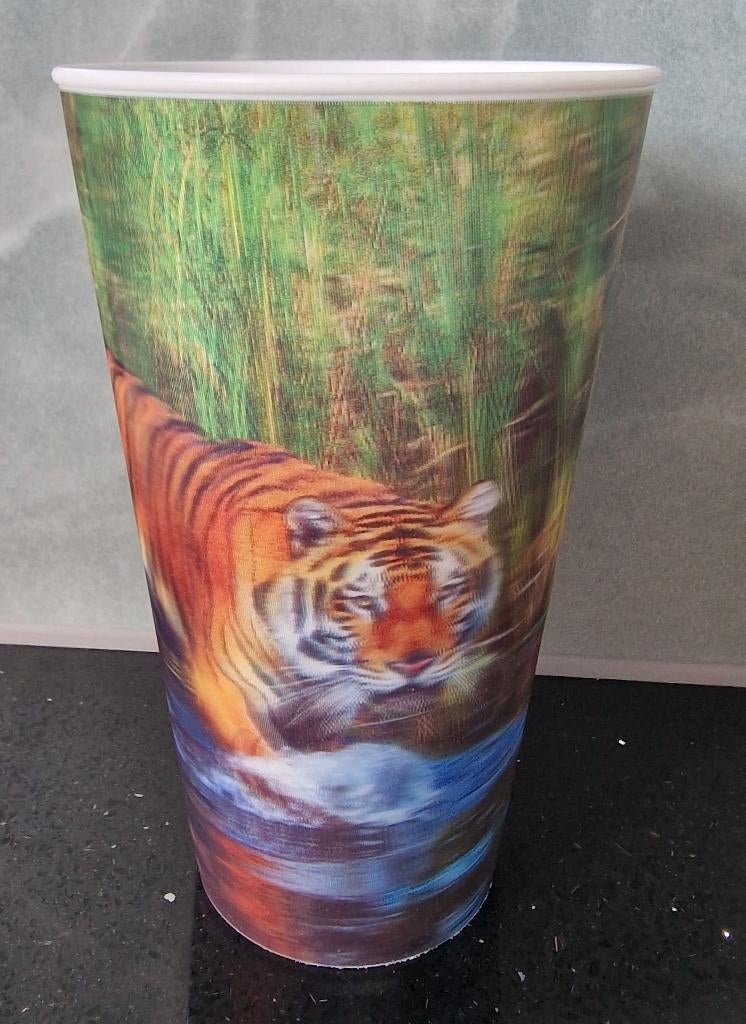 Drinkbeker 3D Tijger 500 ml, Overige materialen, Gebruikt, Overige typen, Ophalen of Verzenden