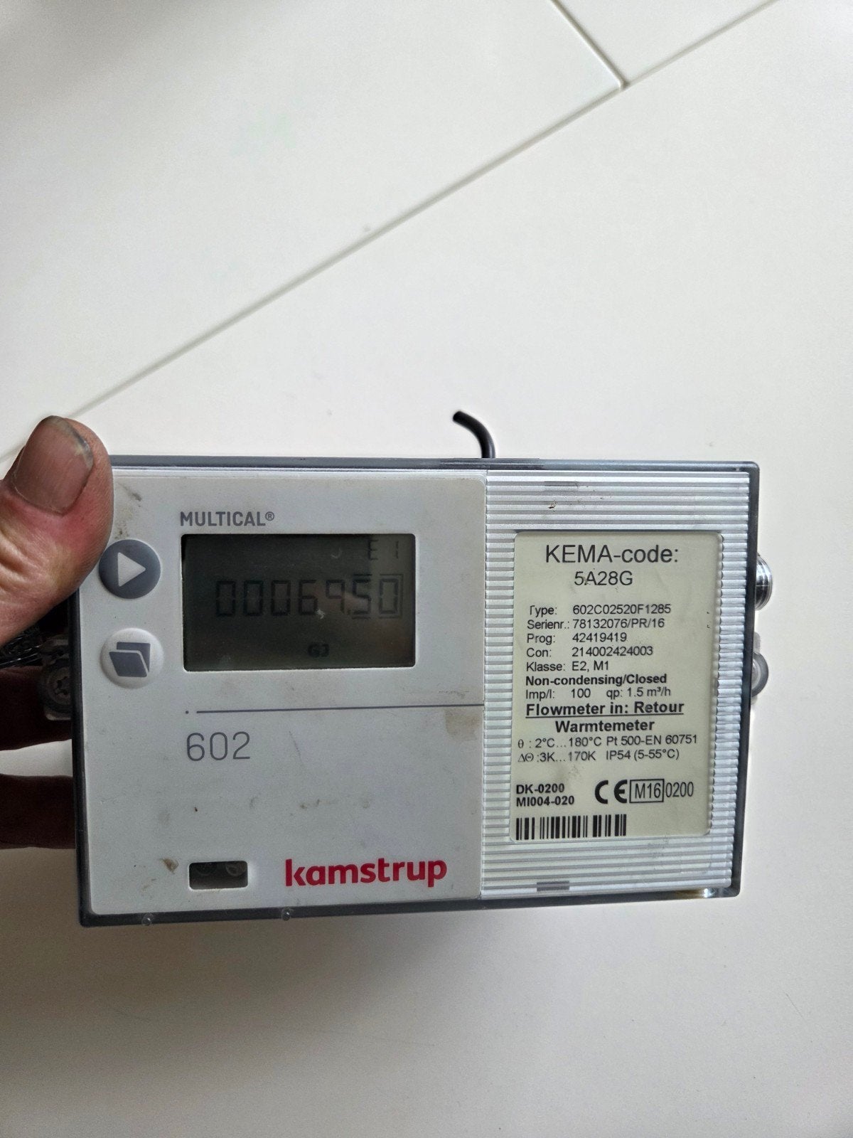 Kamstrup Multical 602 Warmtemeter met Flowmeter, Doe-het-zelf en Verbouw, Ophalen, Gebruikt, Overige meters