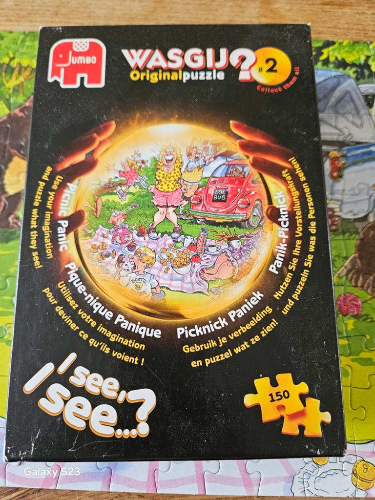 Wasgij Original 2: Picknick Paniek - 150 stukjes, Hobby en Vrije tijd, Denksport en Puzzels, Ophalen of Verzenden, Minder dan 500 stukjes
