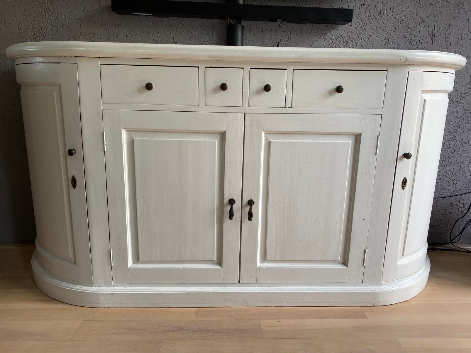 Gratis: dressoir teakhout 180x50x91 cm, Huis en Inrichting, Kasten | Dressoirs, Ophalen, Gebruikt, Met deur(en), 150 tot 200 cm