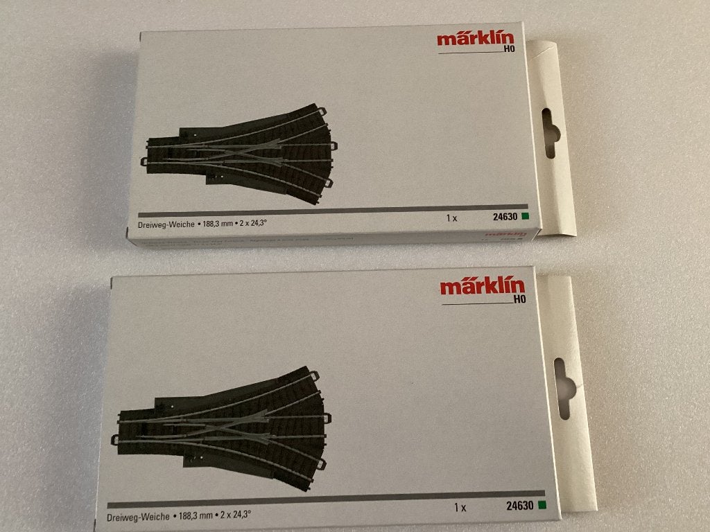 Marklin 2 x 3 wegwissel 24630, Wisselstroom, Nieuw, Rails, Ophalen of Verzenden